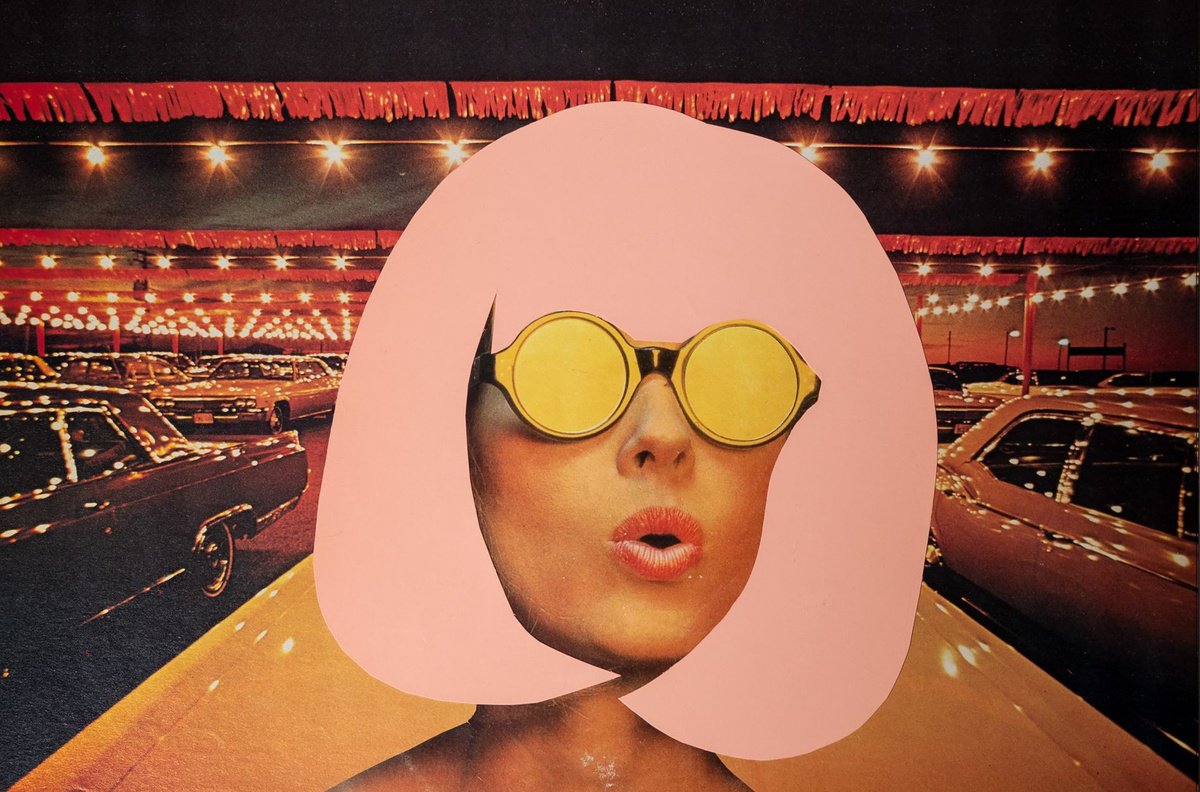 Urban And Pop Portrait Collage By Paper Draper, 16 X 11", Lady Luck, Original Artwork