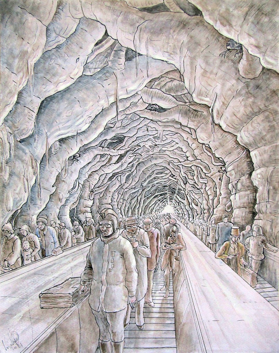 Illustrative Portrait Drawing By Paolo Beneforti, 9 X 12", Back From The Furnace, Original Artwork