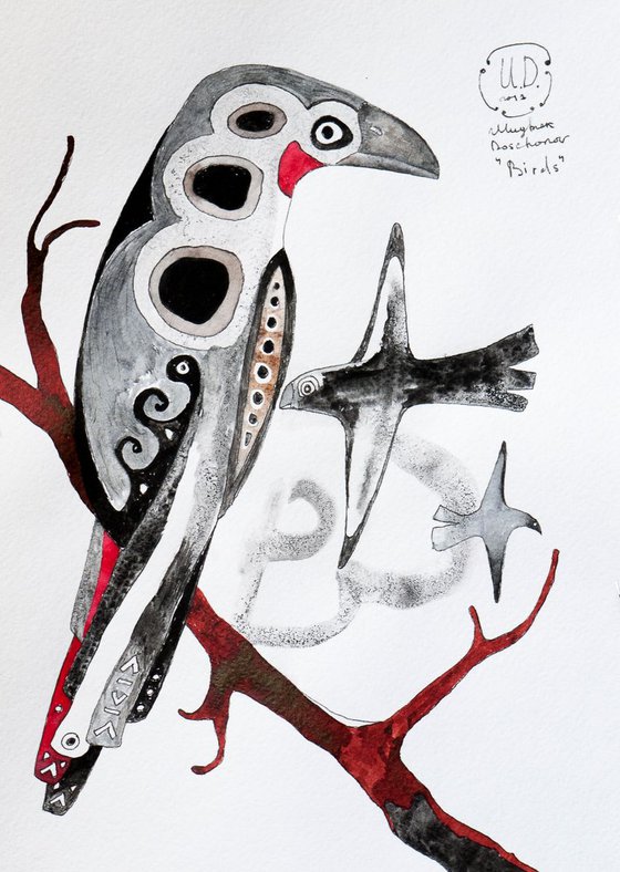 Bird Ink painting