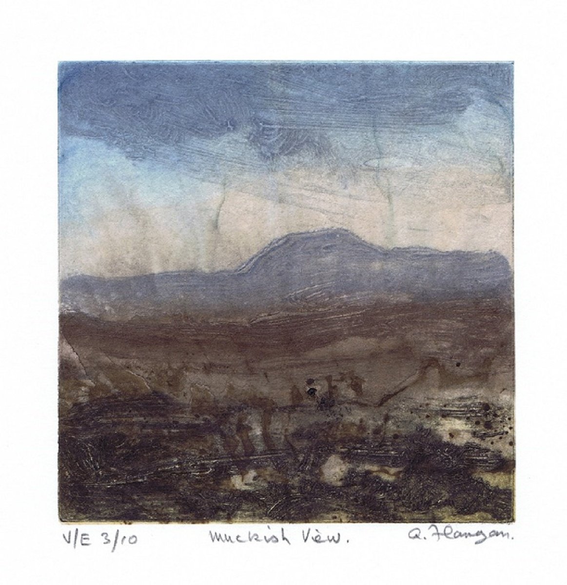 Impressionistic Landscape Etchings & Engravings By Aidan Flanagan Irish Landscapes, 10 X 10, Muckish View - Ireland, Artfinder