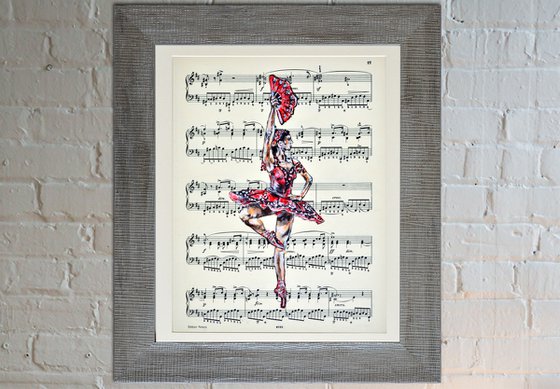 Ballerina XXXIX- Vintage Music Page, GIFT idea