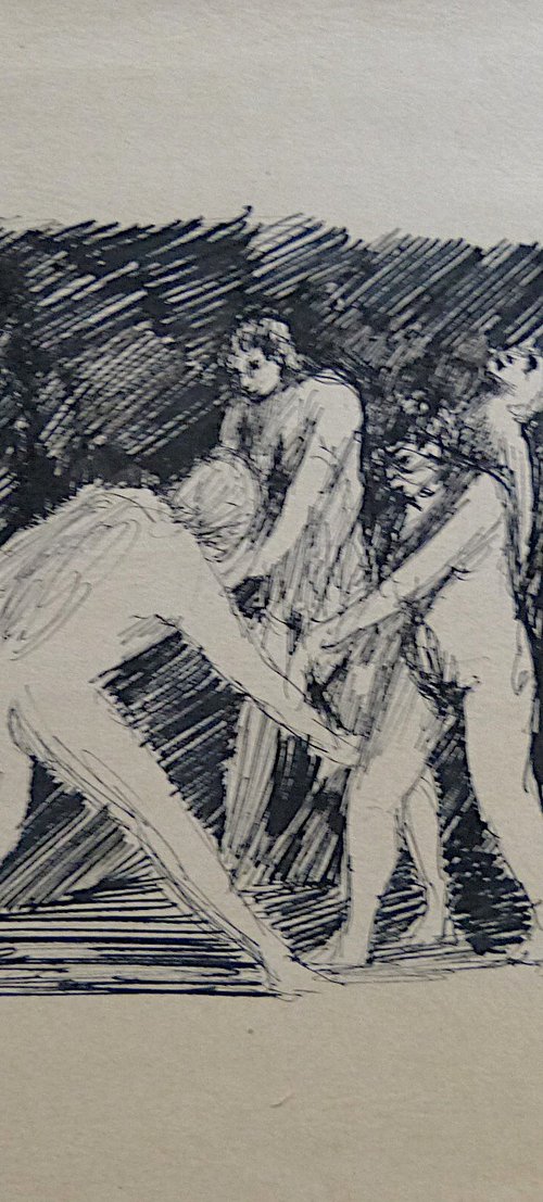 A vintage sketch by Frederic Belaubre