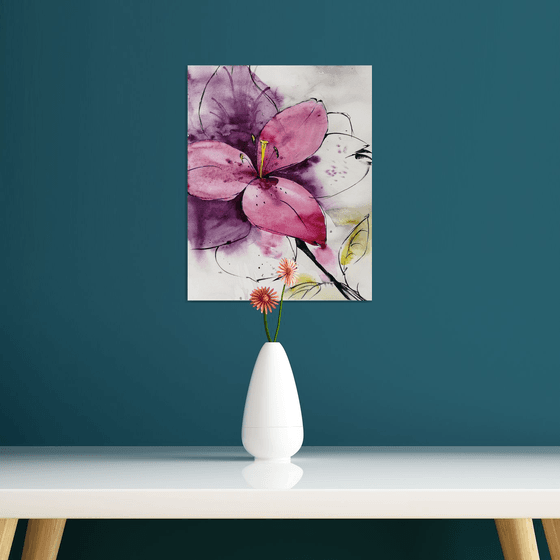 Magnolia painting. Blossoms painting