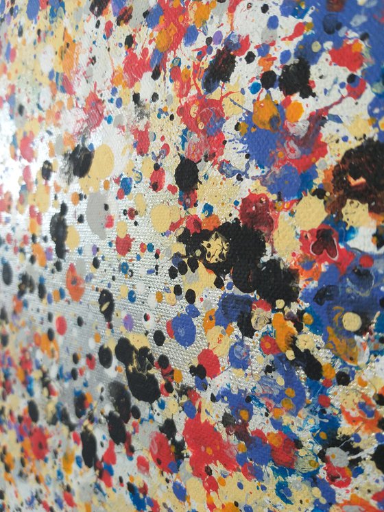 Abstract J. Pollock style acrylic by M.Y.