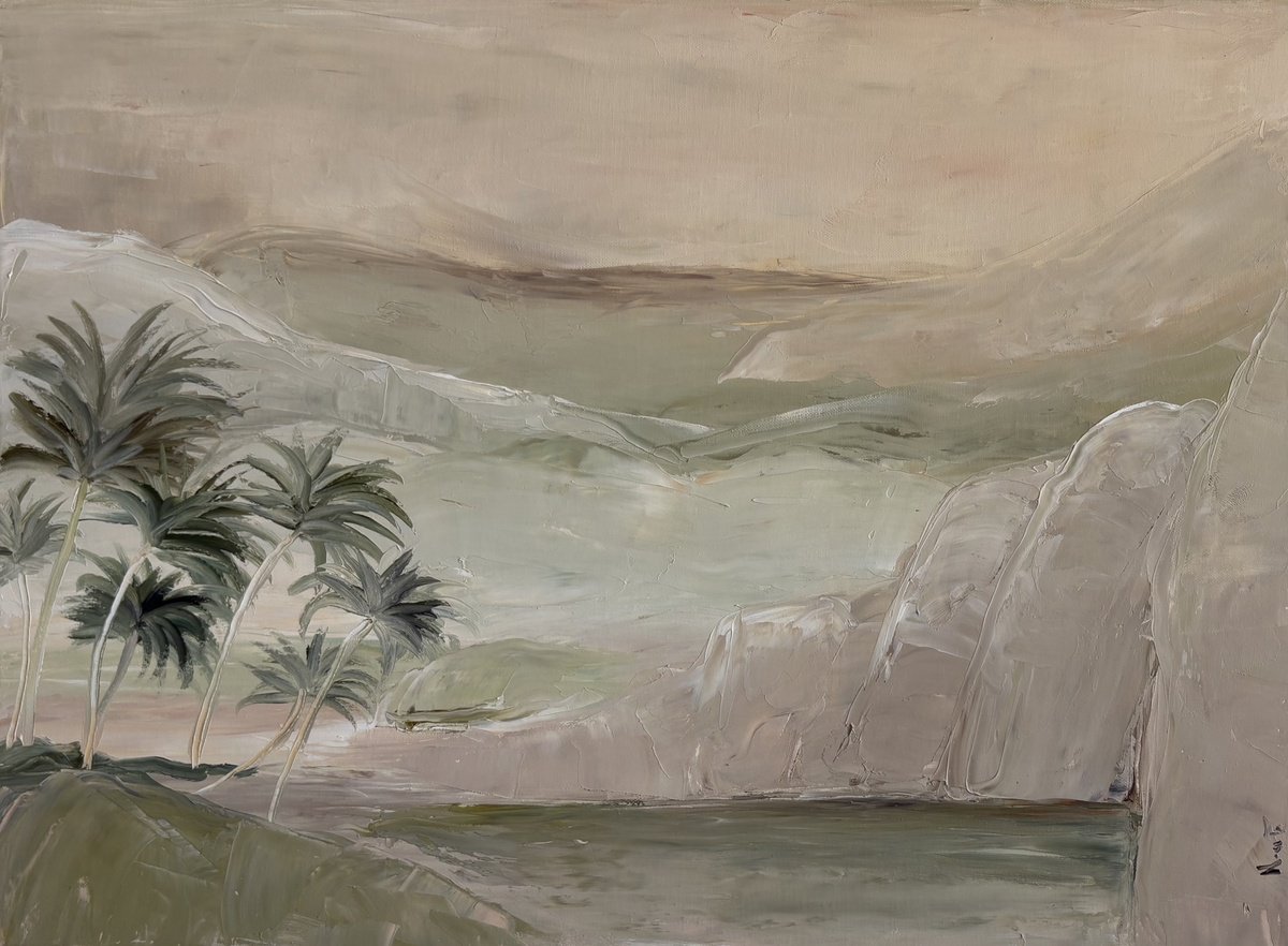 Expressive Oil Painting , Tropical Sea Sand Dune Landscapes Mountains By Daniela Nocito, 29 X 21, Artwork For Sale On Artfinder