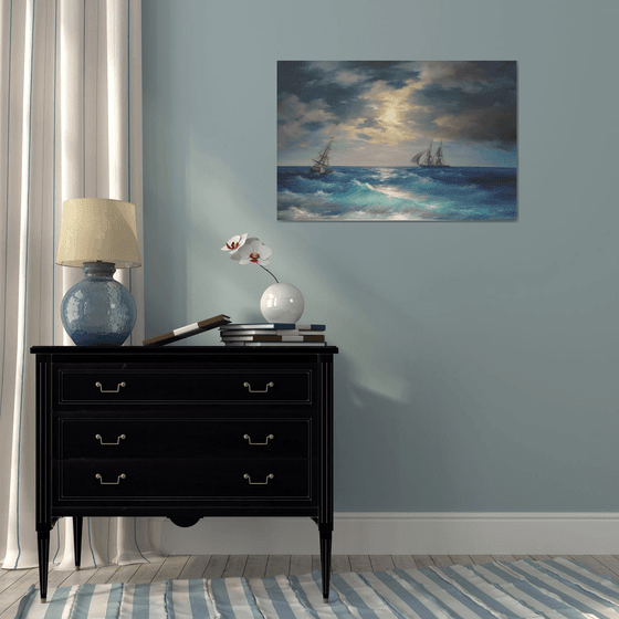 luminous night(60x90cm, oil painting)