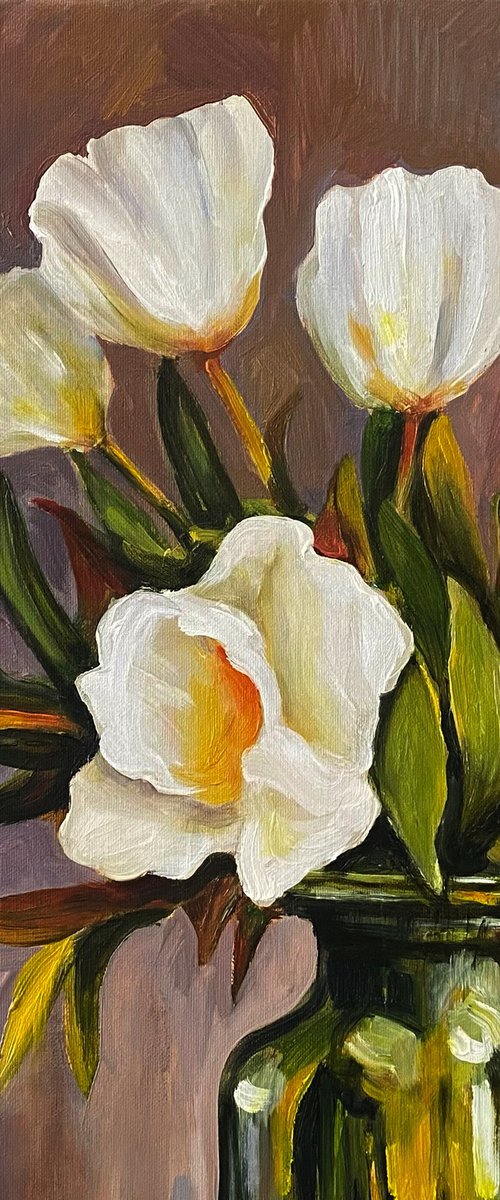 "White tulips" by Olga Gamy