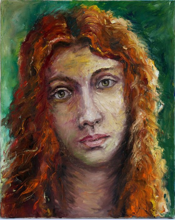 Portrait of a girl with red hair