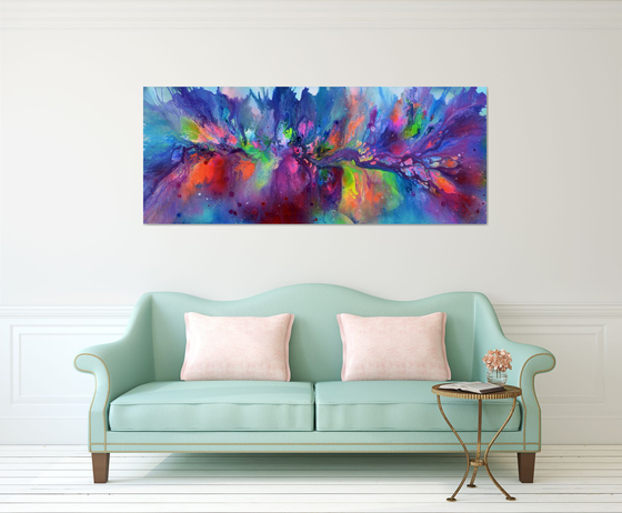 Yes - 59x35.5'' FREE SHIPPING Large Ready to Hang Abstract Painting - XXXL Huge Colourful Modern Abstract Big Painting, Large Colorful Painting - Ready to Hang Wall Art