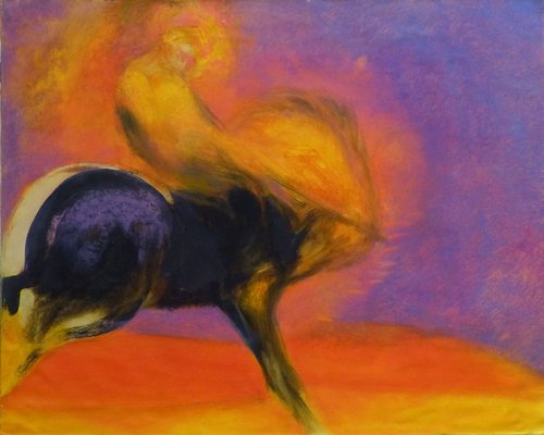 Rodeo, oil on canvas, 64x81 cm by Frederic Belaubre