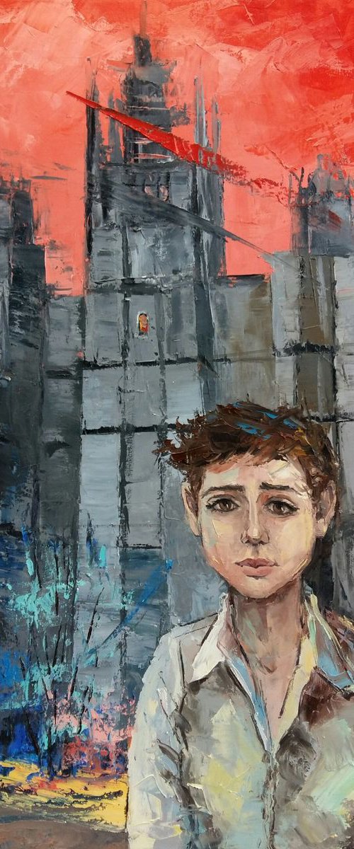 Boy in the big city  60x80cm by Tigran Mamikonyan
