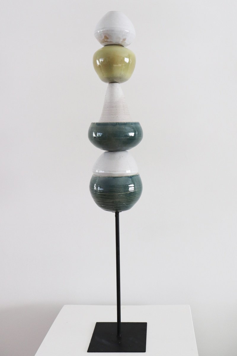 Ceramic sculpture tower Ndeg02 by Koen Lybaert