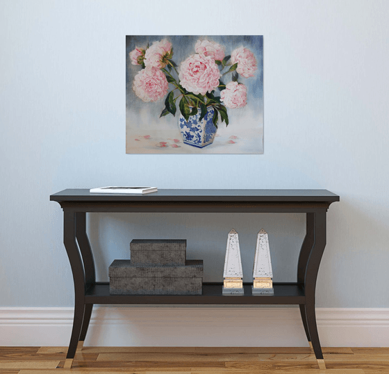 Peonies in a Chinese vase