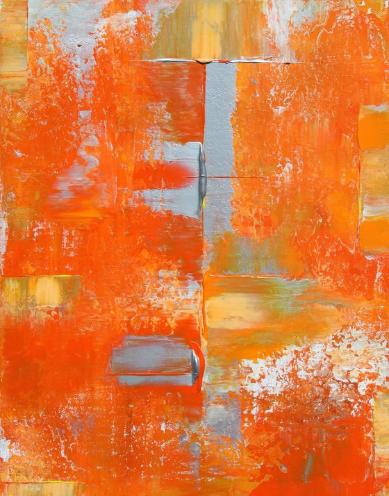 Abstract Orange Peach Silver Patterns II