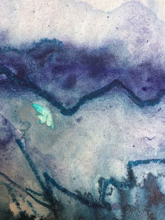 Ahrenshoop Dreaming VIII - Abstract Watercolor Landscape I Seascape