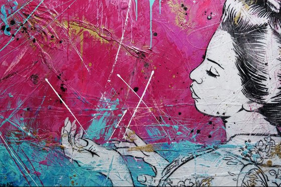 Musk 190cm x 100cm Sunset Geisha Textured Urban Pop Art