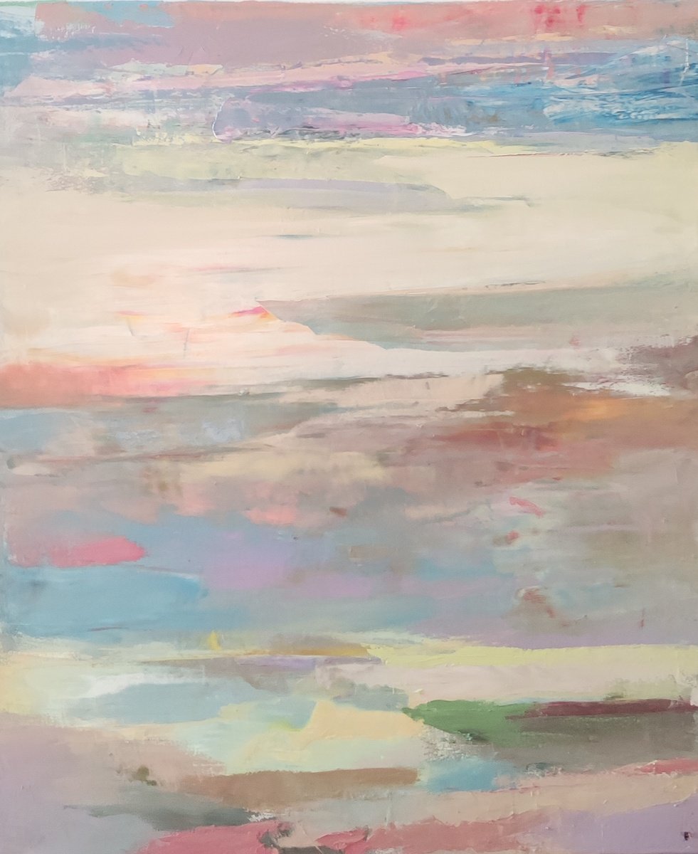 Expressive Abstract Oil Painting By Viktoria Shvoren, 20 X 24", New Sky, Original Artwork