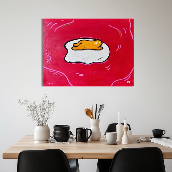 Sunny Side Egg Painting Bold Canvas Art