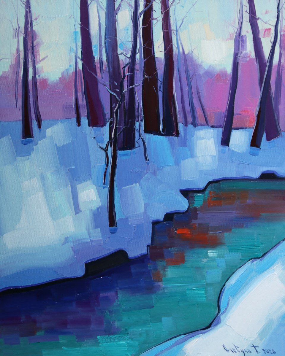 Expressive Oil Painting , Winter By Tigran Avetyan, 16 X 20, Artwork For Sale On Artfinder