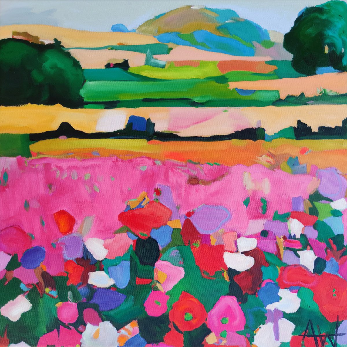 Pink Poppy Fields by Angie Wright