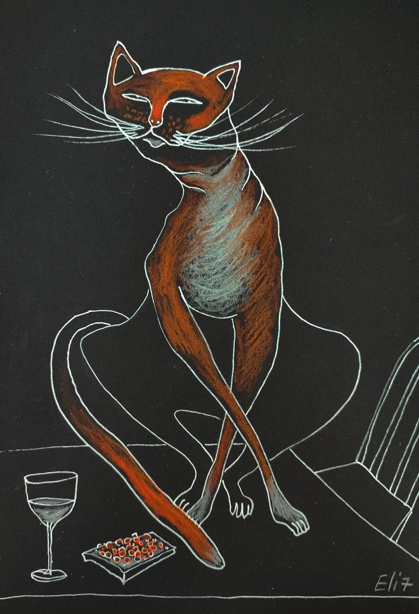 Expressive Animal Drawing By Elisheva Nesis, 9 X 13, Live Beyond Means, Original Artwork