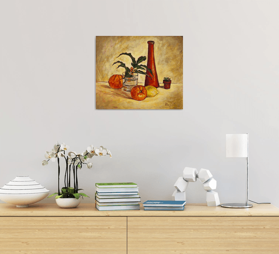 Still Life with Plant in a Pot