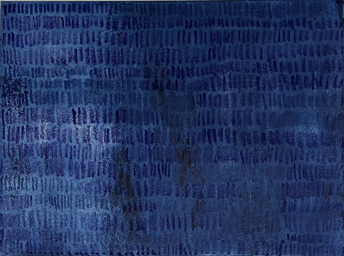 Abstract Painting By Flora Butler, 16 X 12, Rainstorm At Sea, Original Artwork