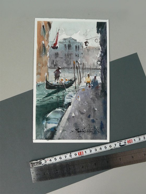 Venice boats, Watercolour art, Venice paintings.