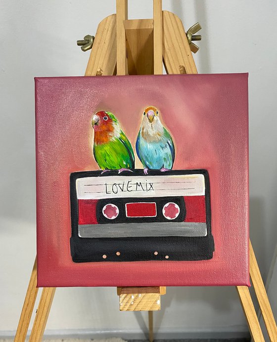 Love mix, love birds oil painting