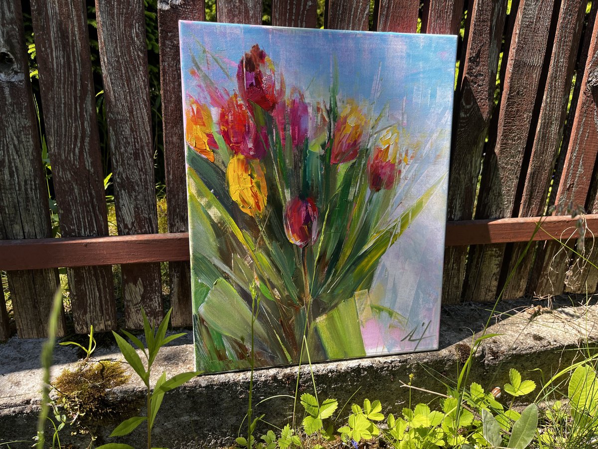 Impressionistic Botanical Oil Painting By Aleksandr Jerochin, 16 X 20, The Simple Joy, Original Artwork