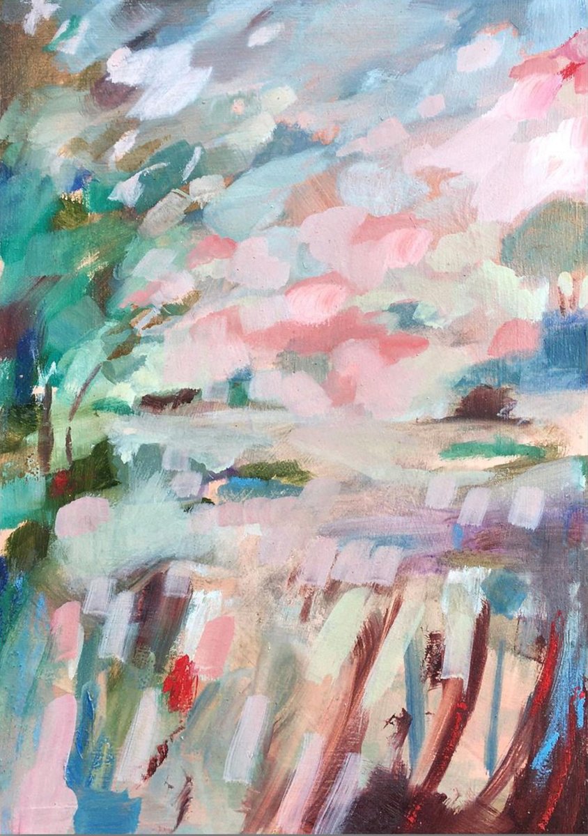 Impressionistic Landscape Oil Painting By Guy Pickford, 11 X 15, There