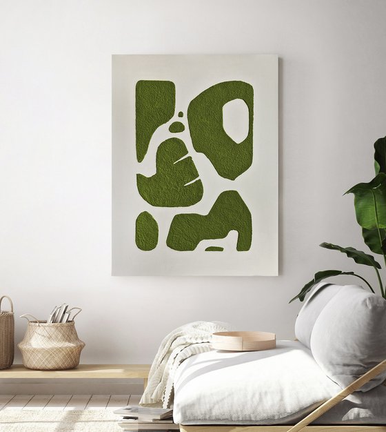 "Green bay 6" Textured acrylic abstract art