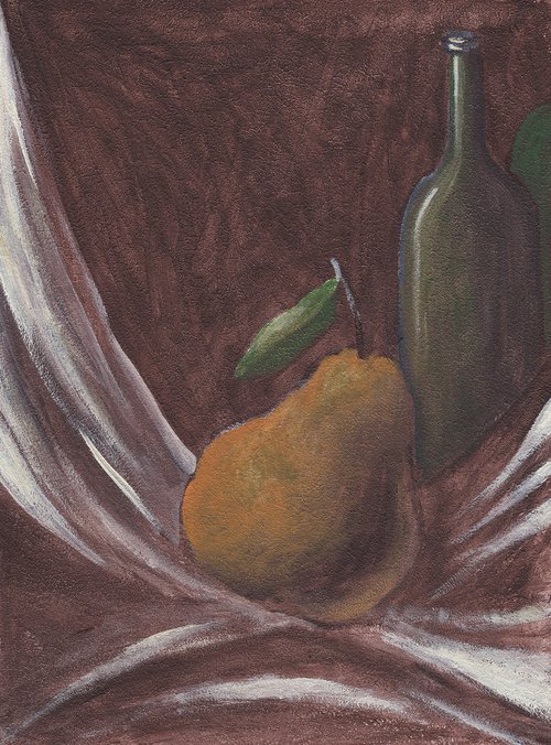 Pear And A Bottle by Anton Maliar