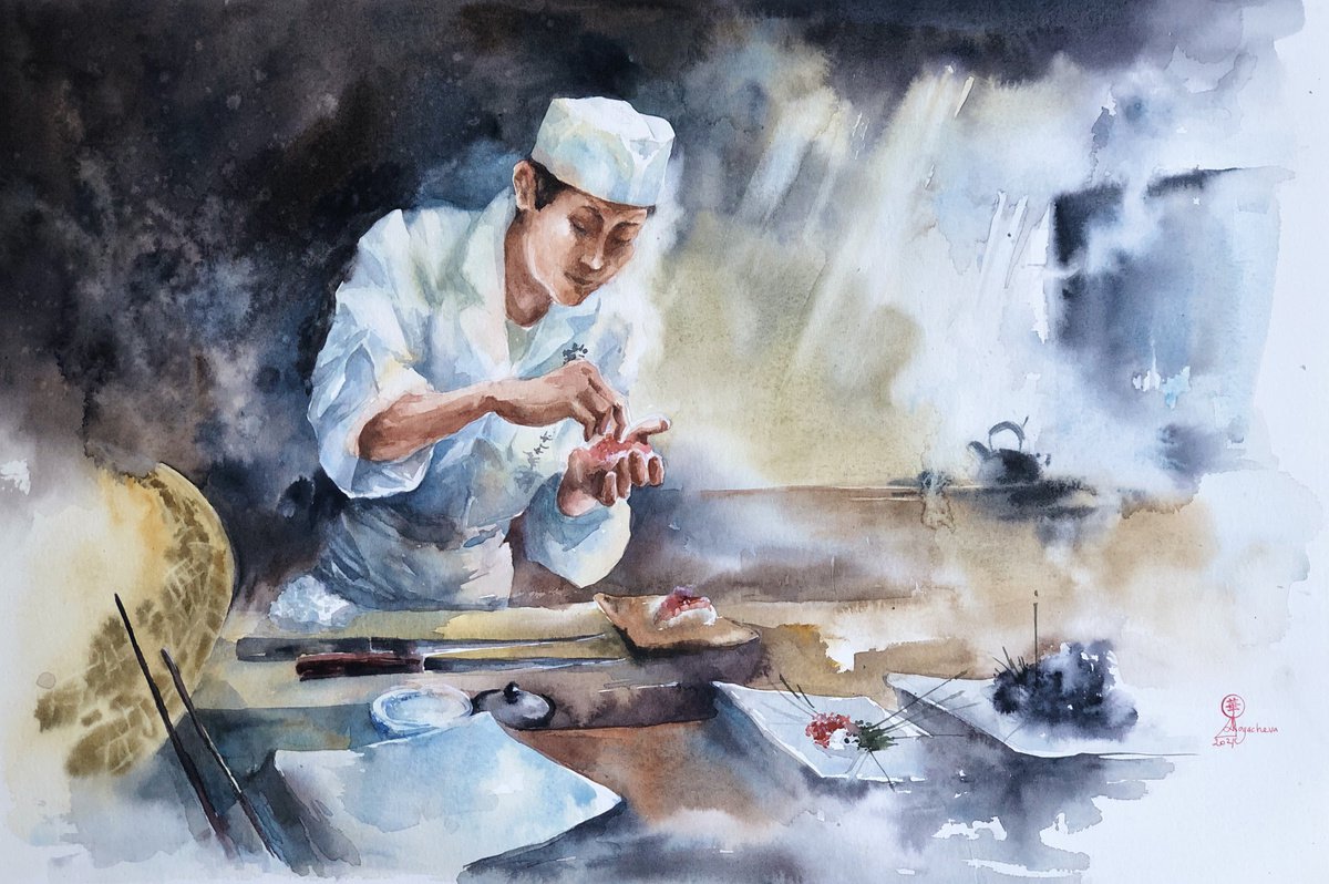 Sushi chef#4 by Larissa Rogacheva
