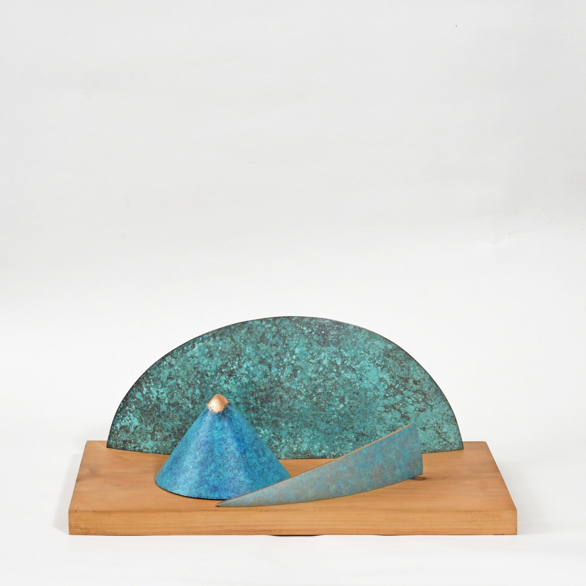 Geometric Abstract Bronze Sculpture By Philip Hearsey, 15 X 6", Parados, Original Artwork