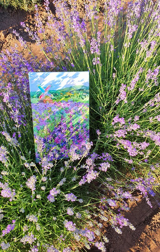 Lavender field and mill