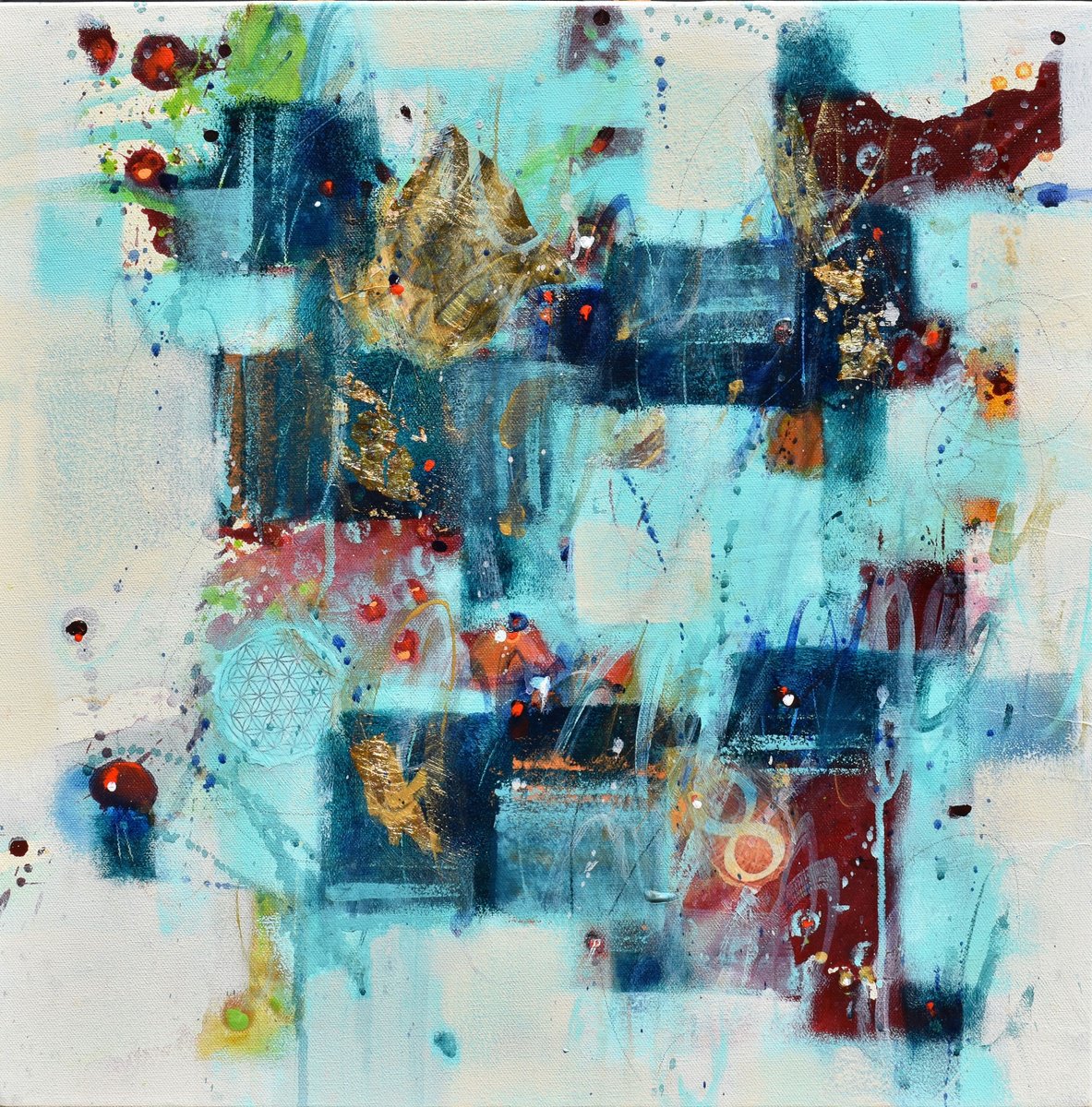 Abstract Painting By Cynthia Ligeros, 20 X 20, Infinite Moments, Original Artwork