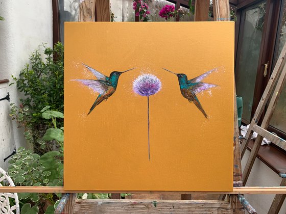 We Are Golden IV ~ Hummingbirds on Gold