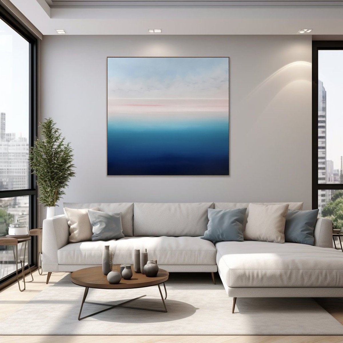 Surrealistic Landscape Oil Painting By Larissa Uvarova, 31 X 31", Deep Inside 74, Original Artwork