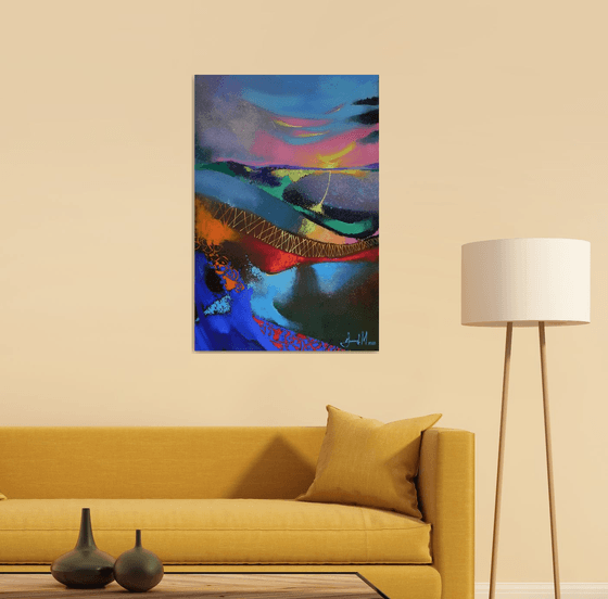"Movement in time" Original painting Oil on canvas Abstract Home decor