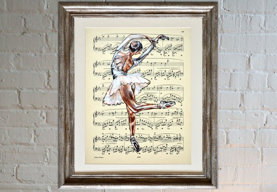 Ballerina XLIX- Vintage Music Page, GIFT idea