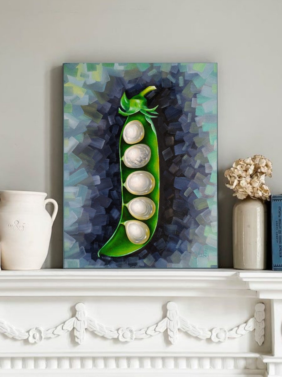 Surrealistic Oil Painting , My Little Pea ???? By Anna Shabalova, 12 X 16, Artwork For Sale On Artfinder
