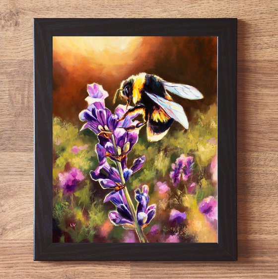 Bumblebee and lavender flower