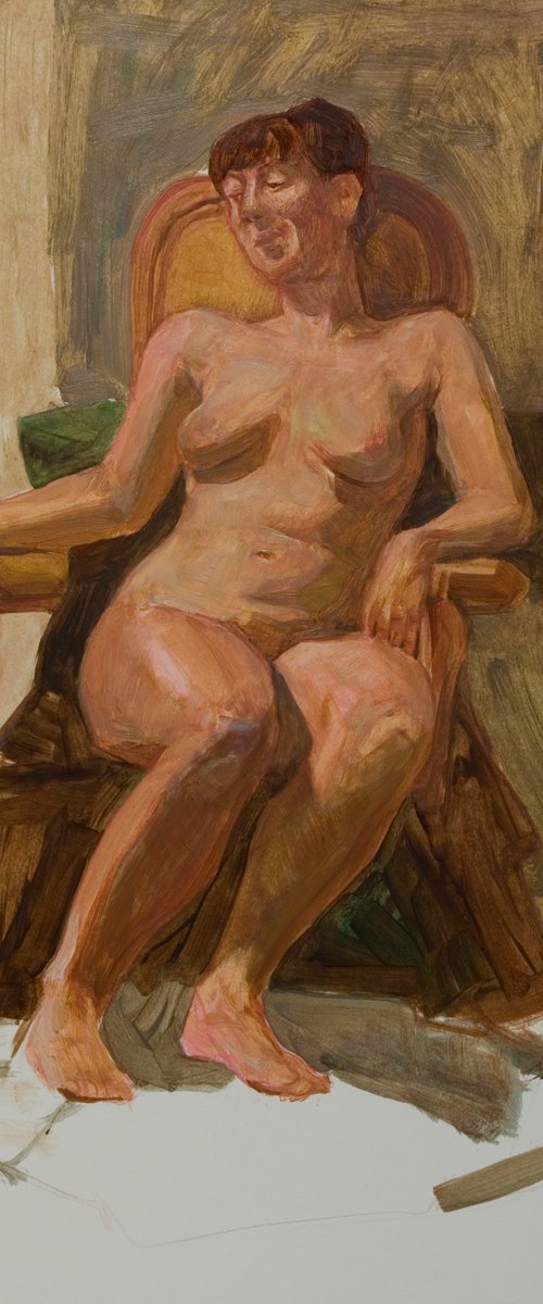 life model study of a nude woman by Olivier Payeur