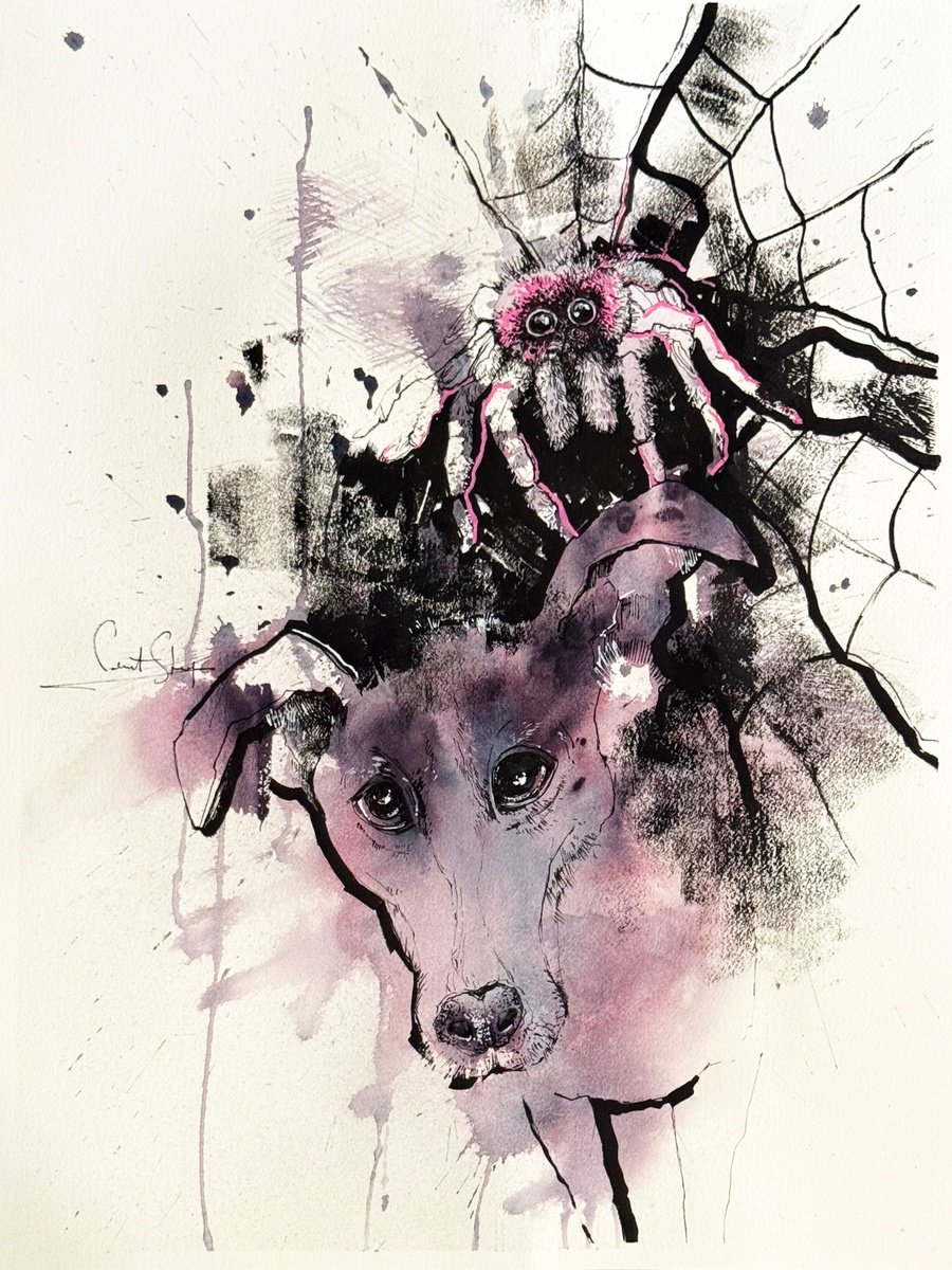 Expressive Animal Painting By Sophie Rodionov, 18 X 24", Boo!, Original Artwork