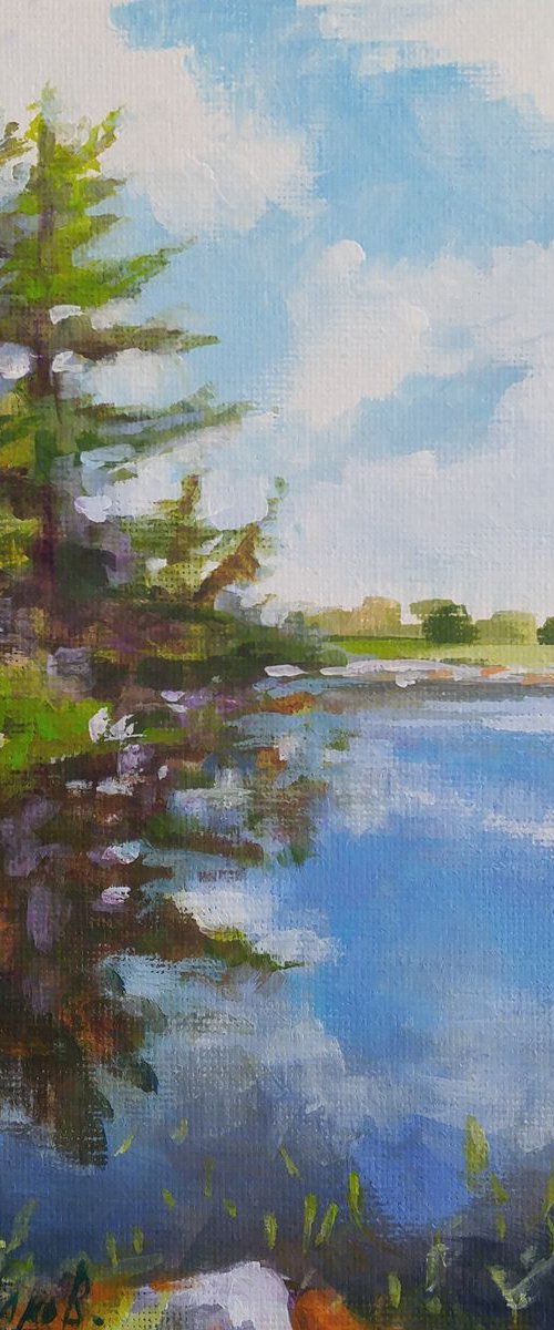 Sky in the water (5x7x0.1'') (framed 8.7x7x0.5") by Alexander Koltakov