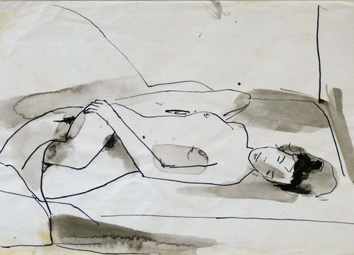 Sleeping Nude 4, 21x15 cm by Frederic Belaubre