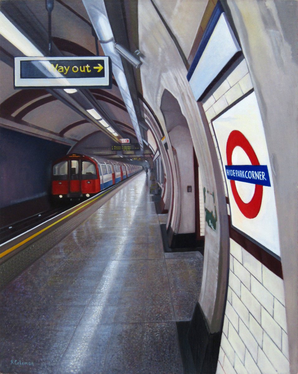 Cityscapes Oil Painting By Rebecca Coleman, 11 X 13", Hyde Park Corner, Original Artwork