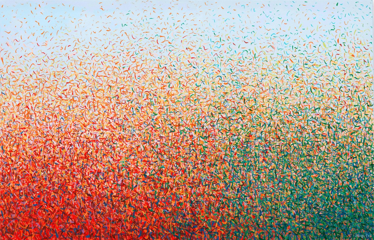 Abstract Acrylic Painting By George Hall, 84 X 54, Australia