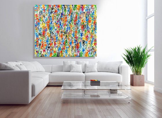 Stayin’ Alive - XL LARGE,  TEXTURED ABSTRACT ART – EXPRESSIONS OF ENERGY AND LIGHT. READY TO HANG!